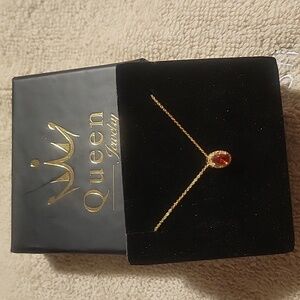 14 k gold Garnet necklace